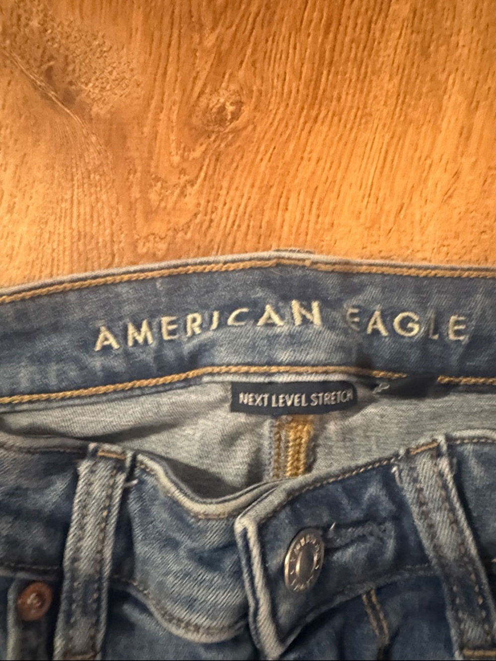 American Eagle Festival Flair Light Blue Flare Jeans with Stud Accents 4 short - Picture 2 of 9